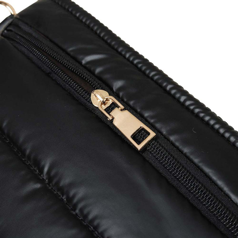 Glossy Solid Puffer Crossbody Bag