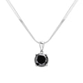 Stainless Steel CZ Round Pendant Necklace