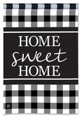 Black & White Check Garden Flag Home Sweet Home