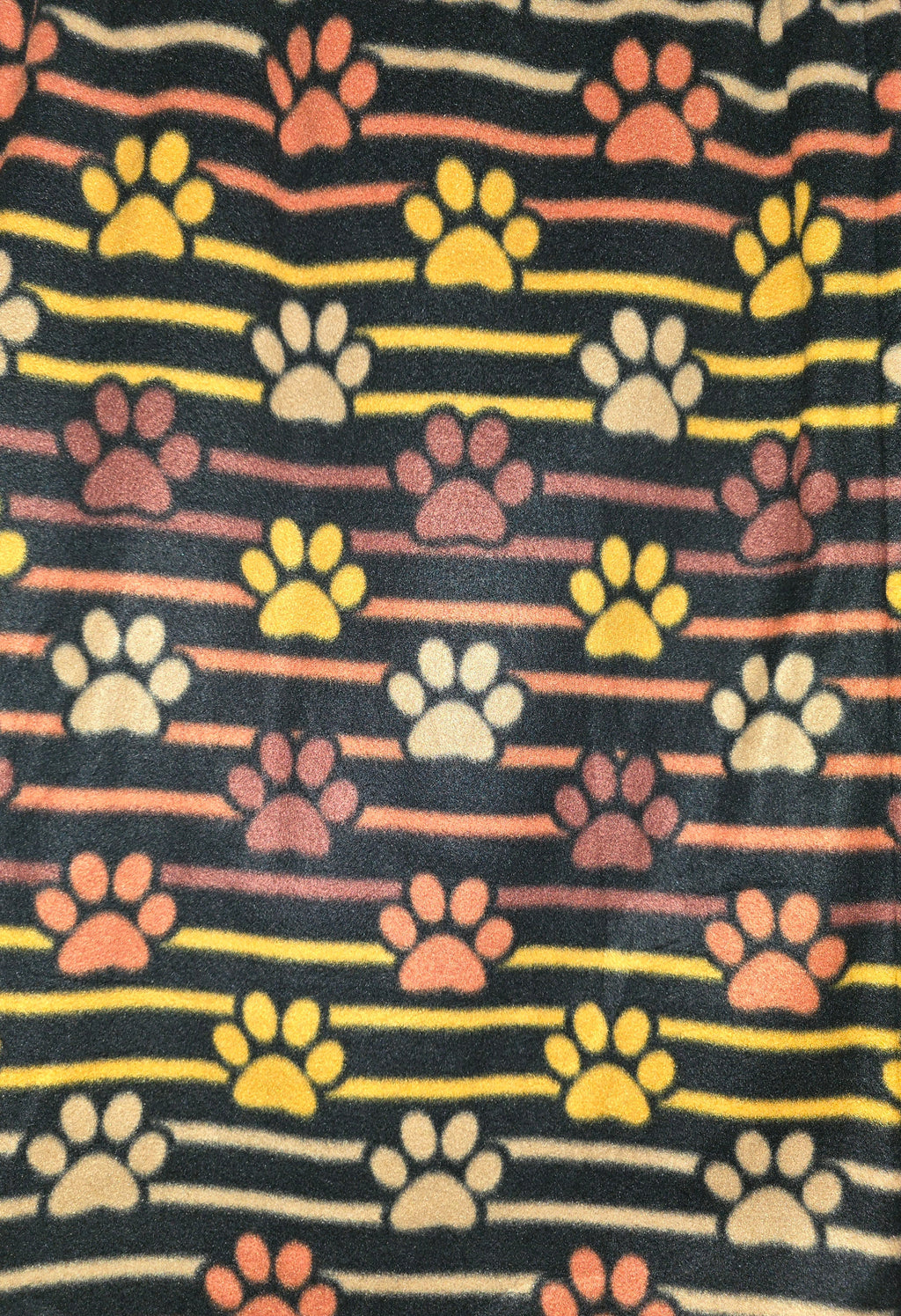 Dog Blanket - orange and gold paw print