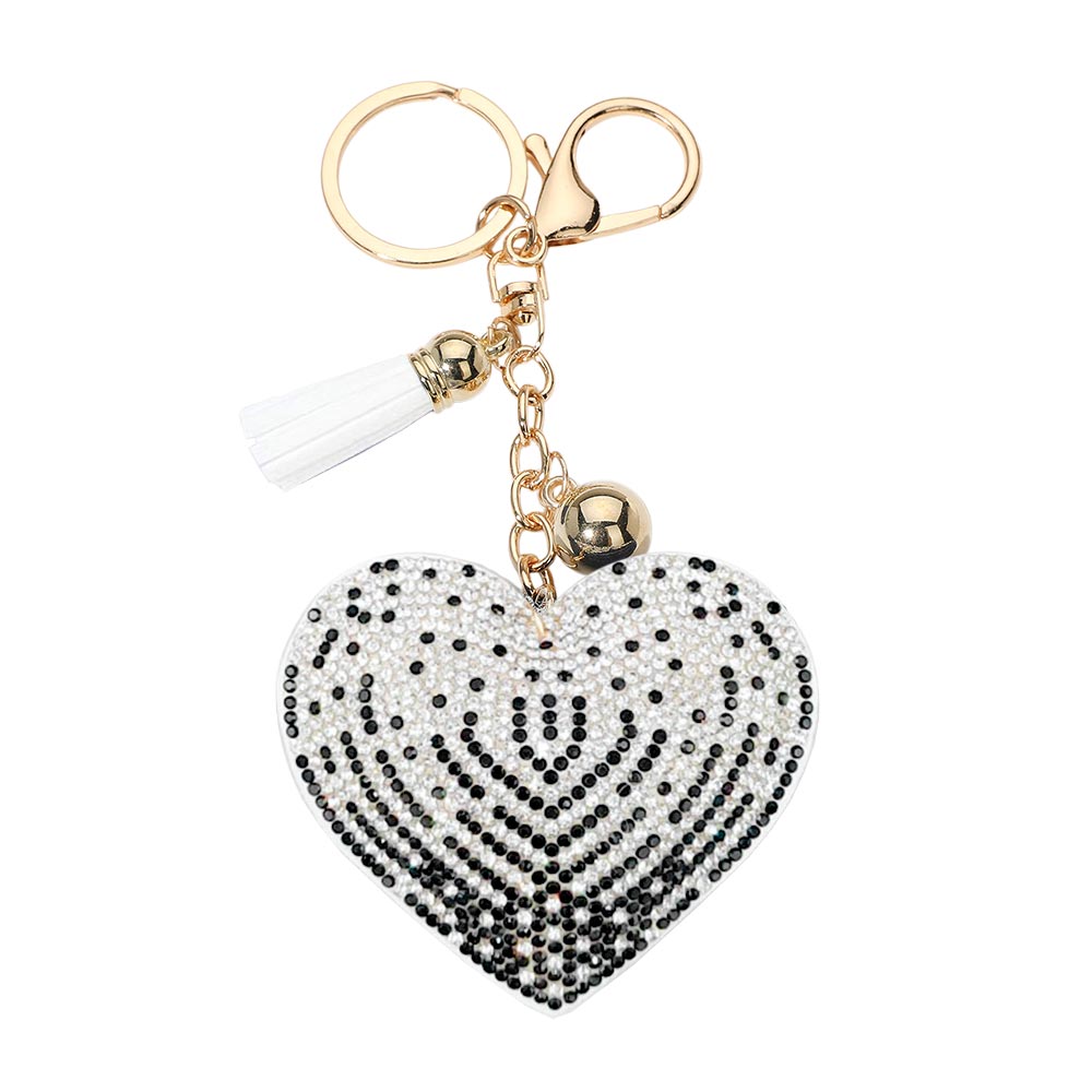 Bling Heart Tassel Bag Charm