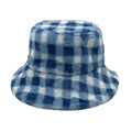 Checkered Faux Fur Bucket Hat