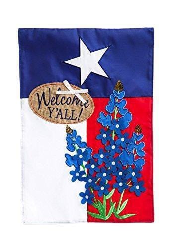 Blue Bonnets Garden Flag 2 Sided Applique Texas