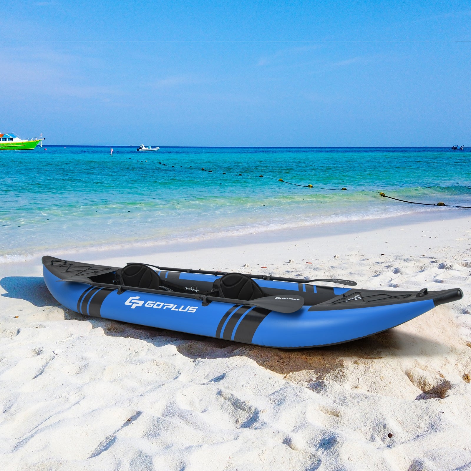 Inflatable 2-person Kayak Set with Aluminium Oars and Repair Kit