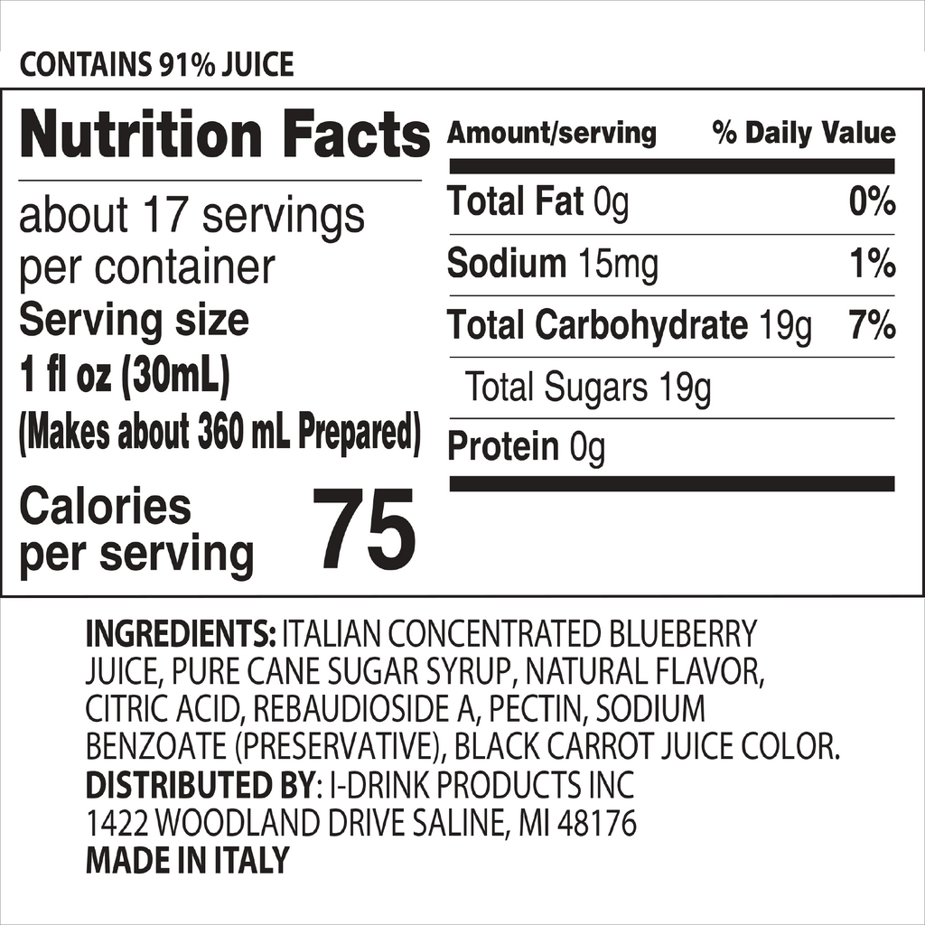 Blueberry Premium Italian Syrup