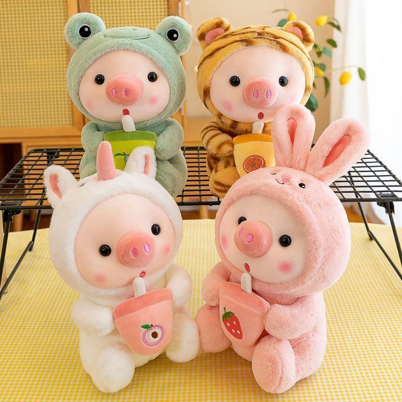 Boba Pig Stuffed Animal Soft Plushie Gift for Girls & Boys