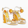 Bohemia Style Rhinestones Heels Sandals.