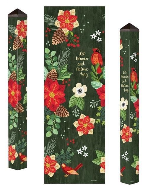 Boho Christmas Art Pole Painted Peace 60 Inches Tall