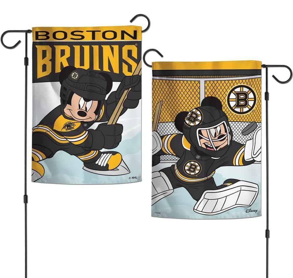 Boston Bruins Garden Flag 2 Sided Mickey Mouse Hockey