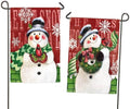 Brick Snowmen Christmas Garden Flag 2 Sided Winter