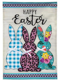 Bright Bunnies Easter Garden Flag 2 Sided Applique