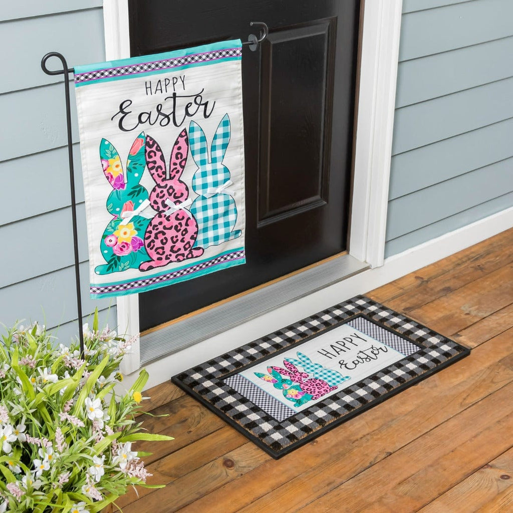 Bright Bunnies Easter Garden Flag 2 Sided Applique
