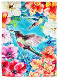 Bright Flowers and Hummingbirds Garden Flag 2 Sided
