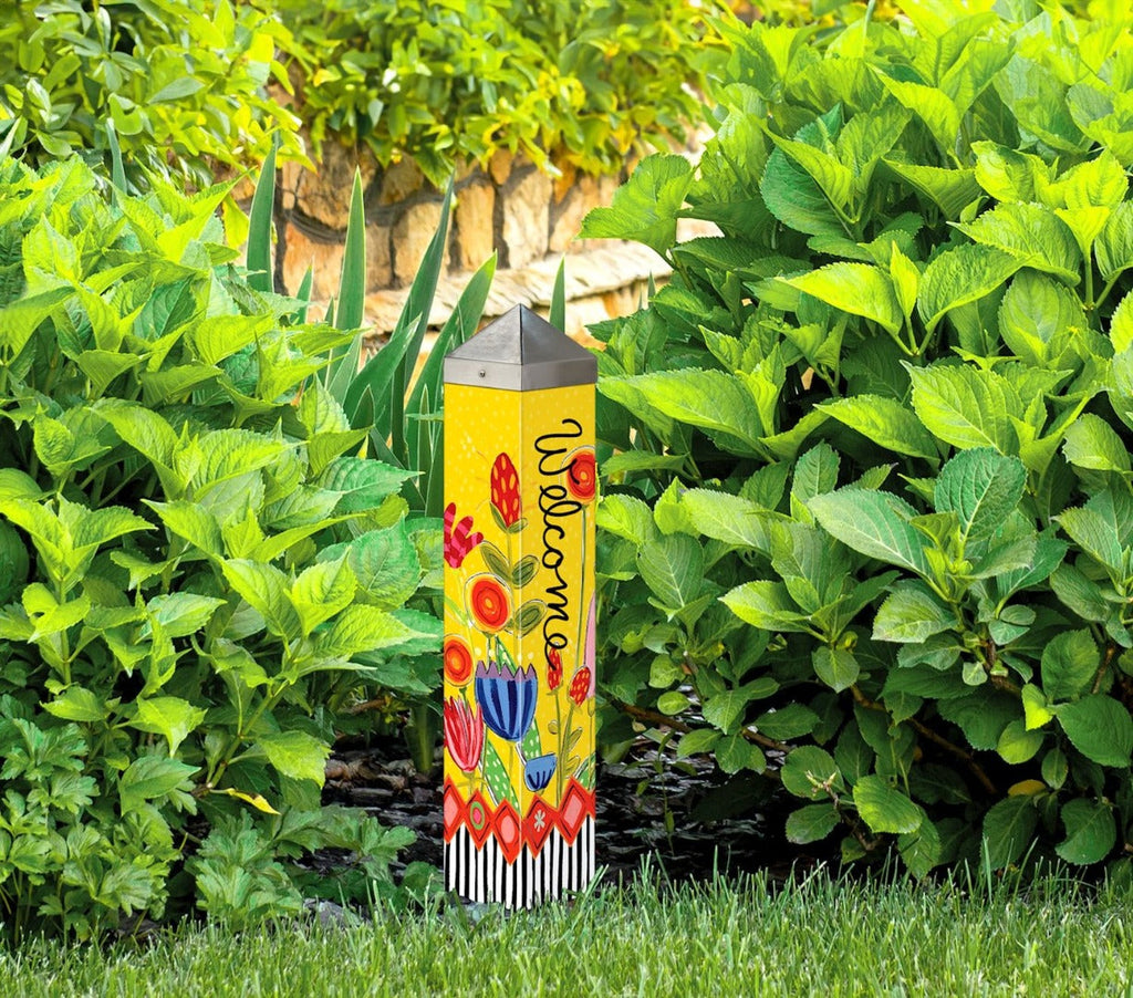 Bright Summer Flowers Art Pole 20 Inches