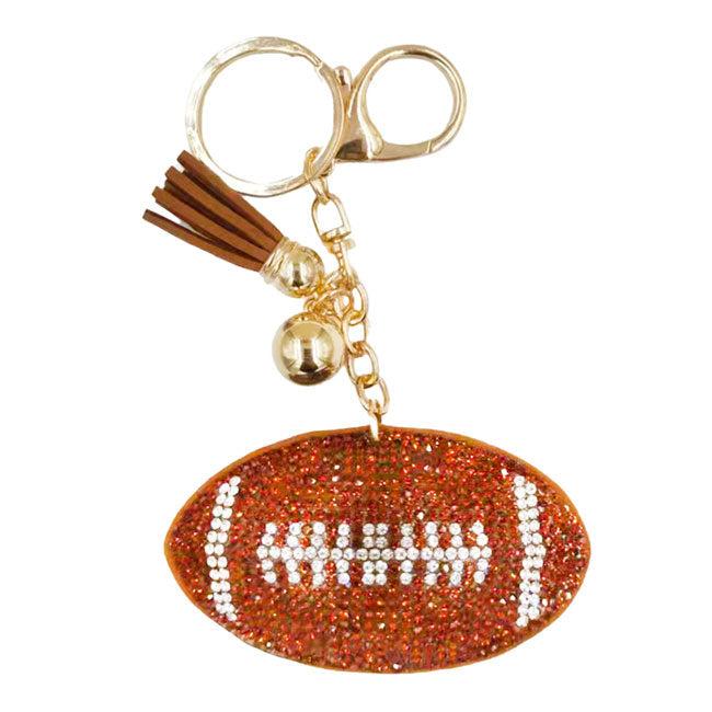 Fashionable Bling Football Tassel Key Chain
