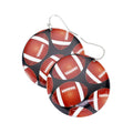 Football Patterned Metal Round Dangle Earrings