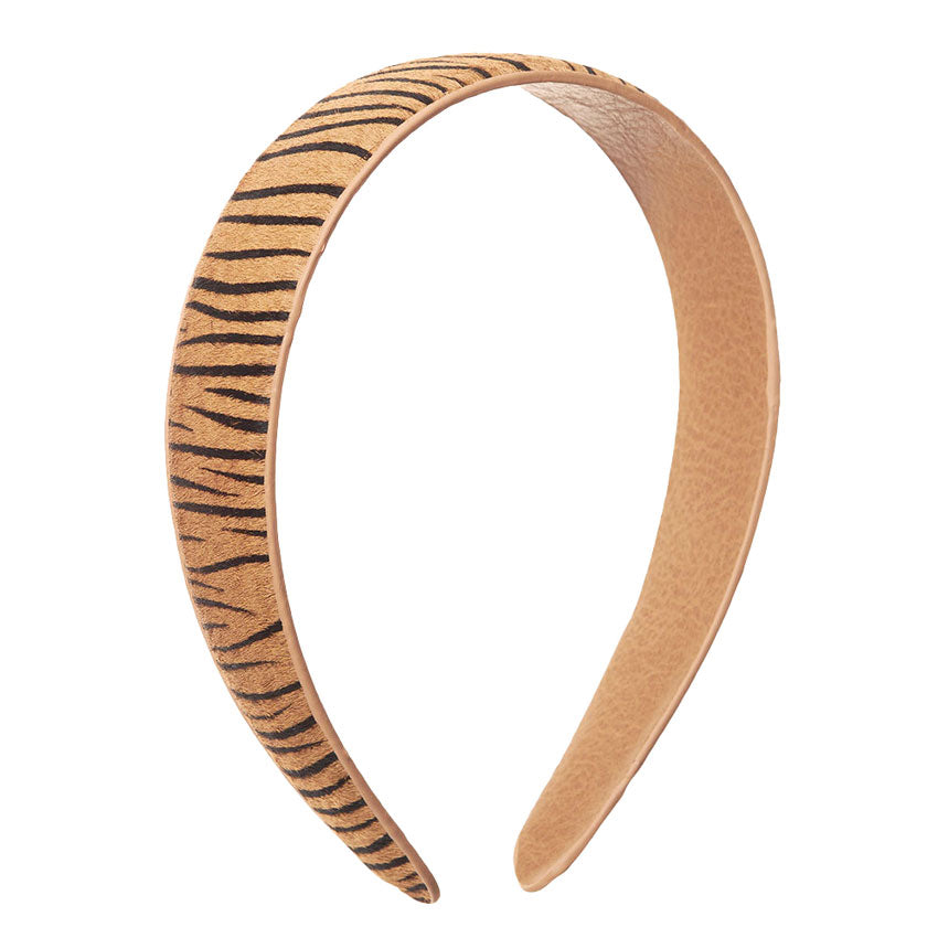 Genuine Leather Zebra Print Headband