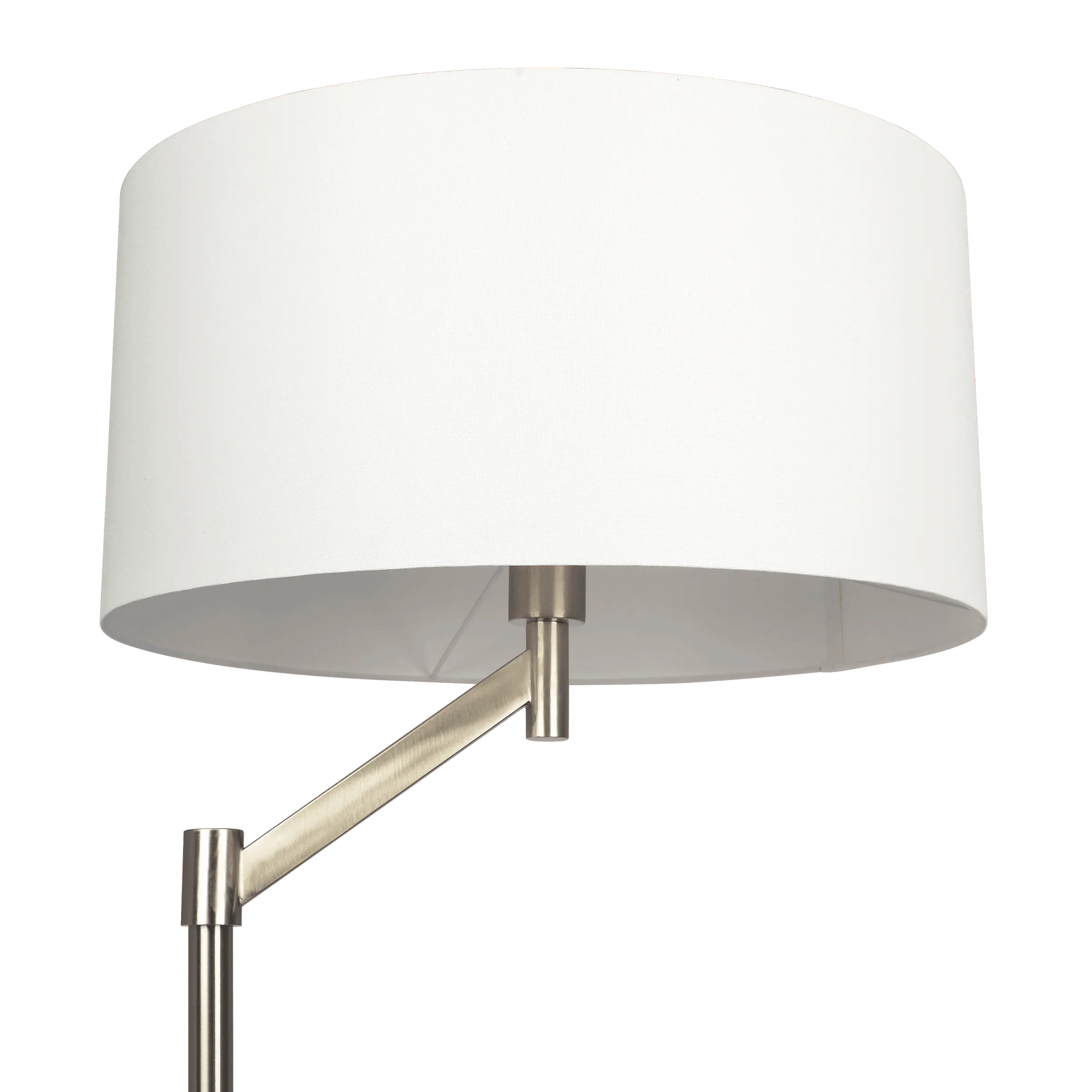 Floor Lamp – Brushed Nickel Finish, White Linen Shade & Rotary Switch | Modern Living Room & Bedroom