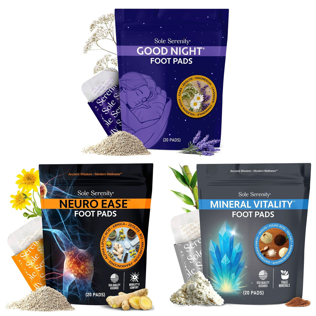 Neuro Ease + Good Night Sleep + Vital Minerals Foot Pads Bundle