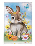 Bunny Blooms Floral 2 Sided Garden Flag