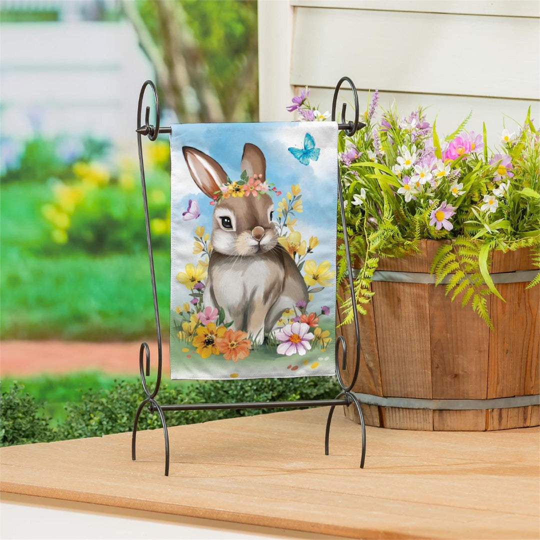Bunny Blooms Floral 2 Sided Garden Flag