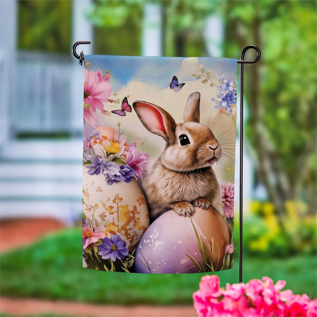 Bunny & Easter Egg 2 Sided Garden Flag
