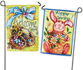 Bunny Spring Garden Flag 2 Sided Welcome