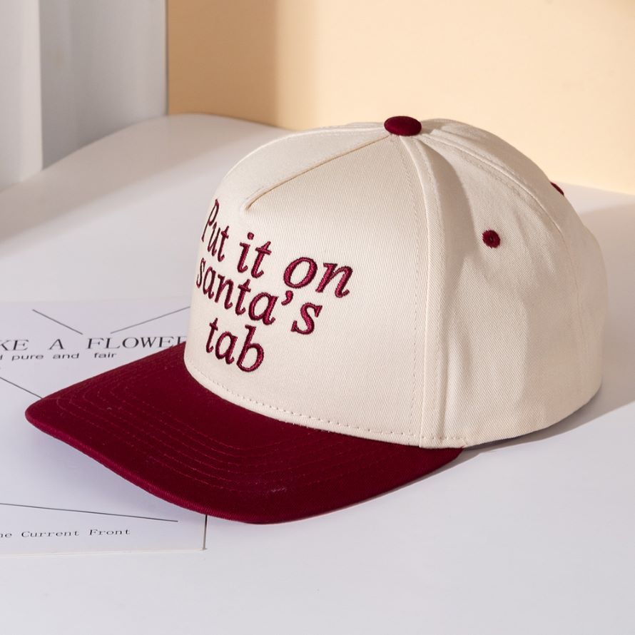 Put It On Santas Tap Message Embroidered Five Panel Canvas Snapback Baseball Cap
