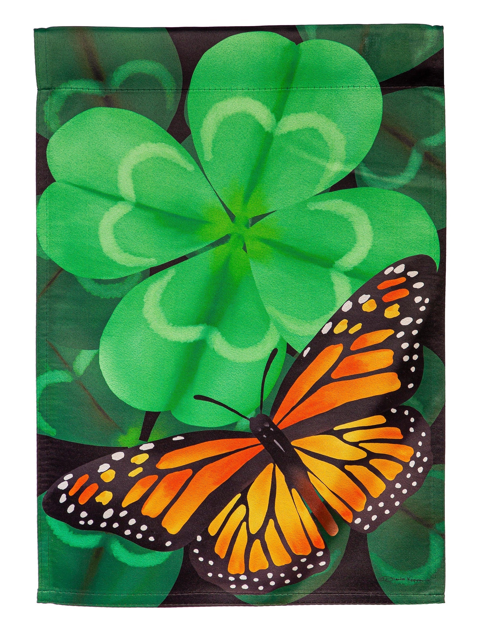 Butterfly Clover Garden Flag 2 Sided