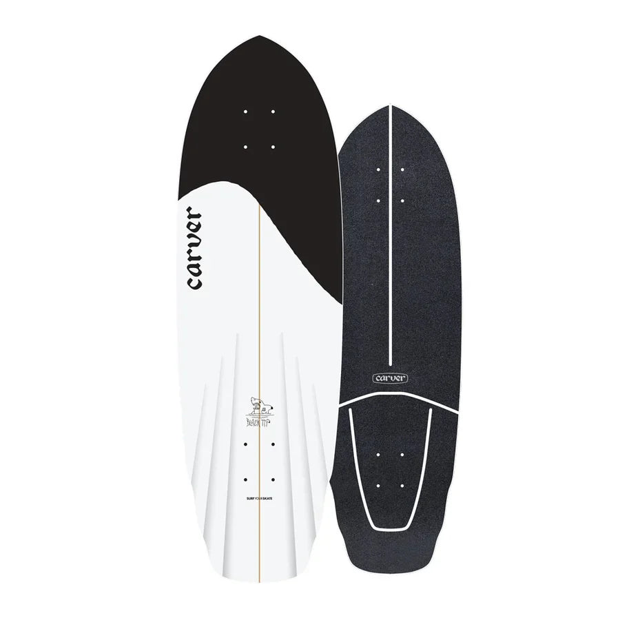 Carver Black Tip Surfskate Deck (V4) - 32.5″