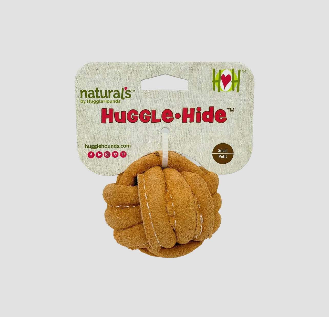 🐶🟤Huggle-Hide® Natural Leather Ball Dog Toy