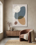 Blue Olive Blobs Dash Accents Glass Wall Art