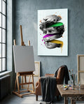 Neon Bands Sliced David Glass Wall Art