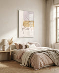 Lavender Gold Line Art Face Glass Wall Art