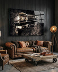 Vintage Chrome Car Grille Smoke Glass Wall Art