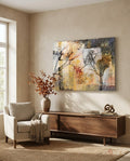 Bare Trees Autumn Collage Script Glass Wall Art