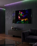 Green Blue Body Paint Side Profile Glass Wall Art