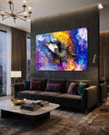 Blue Gold Cosmic Glitter Eye Glass Wall Art