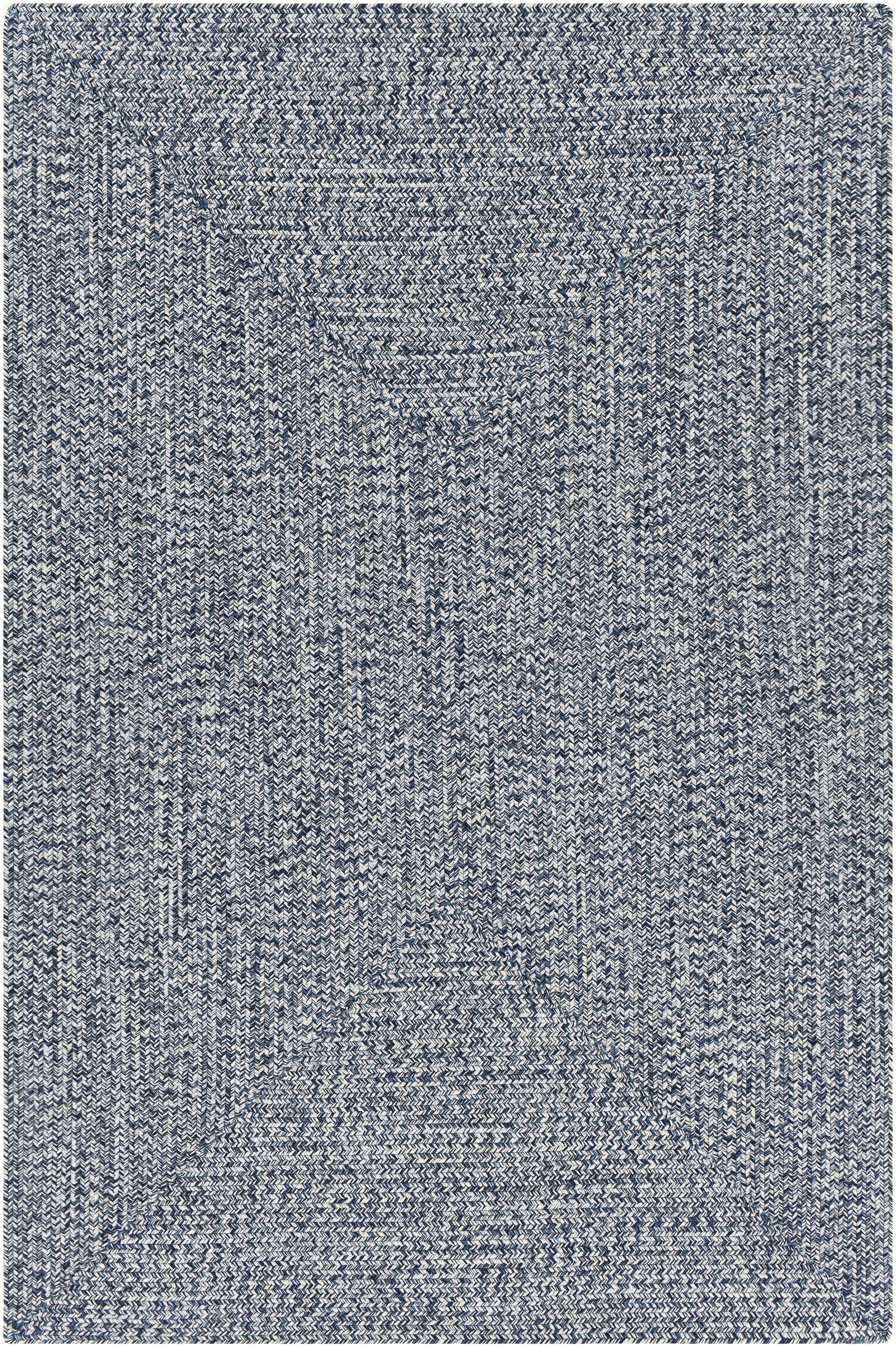 Blue Braided Faux Jute Outdoor Rug