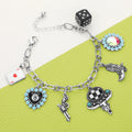 Ace Of Heart 8 Ball Billiard Heart Metal Gun Western Steer Head Boot Dice Charm Station Bracelet