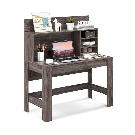 48 Inch Writing Computer Desk with Anti-Tipping Kits and Cable Management Hole-White