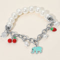 SECRET BOX_Elephant Cherry Strawberry Charm Pearl Beaded Stretch Bracelet