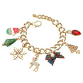 Christmas Tree Snowflake Pearl Bow Light Bulb Mitten Charm Bracelet