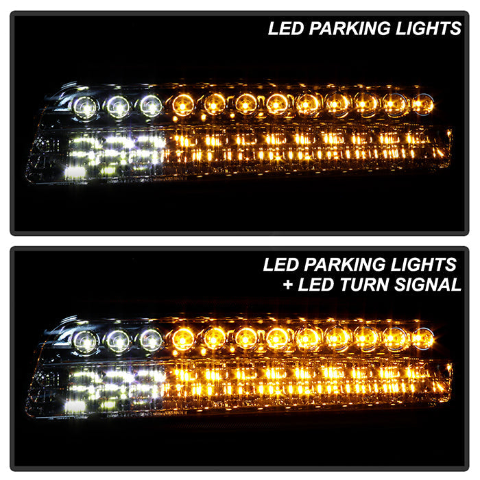 SPYDER Xtune Chevy Silverado 99-02 LED Amber Bumper Lights Chrome CBL-CS99-LED-E 5014573