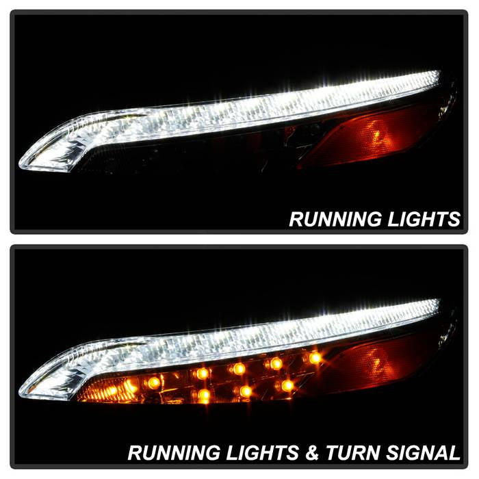 SPYDER xTune 14-17 Jeep Cherokee Parking Signal Lights - LED Daytime Running - Chrome - CBL-JH-JC14-LED-C 9047152