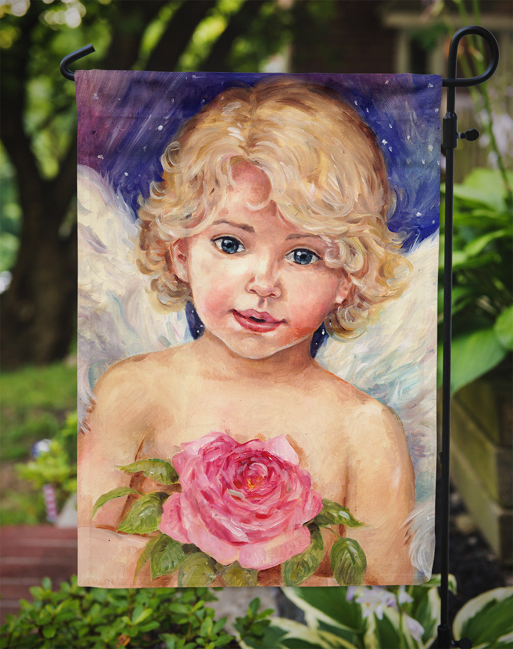 Little Angel by Debbie Cook Garden Flag Mailbox Decorative Yard Banner Outside Patio Artwork for Flower Beds, Garden Size, Multicolor