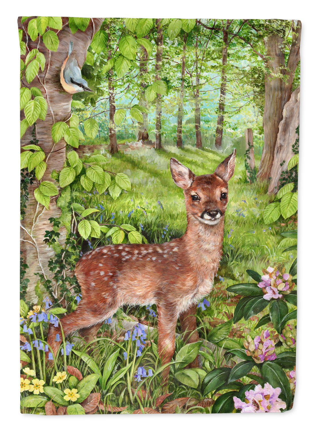 European Roe Deer Fawn Garden Flag Mailbox Decorative Yard Banner Outside Patio Artwork for Flower Beds, Garden Size, Multicolor