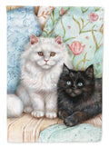 A Black Cat and A White Cat Garden Flag Mailbox Decorative Yard Banner Outside Patio Artwork for Flower Beds, Garden Size, Multicolor