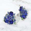 Bold Floral Evening Clip On Earrings