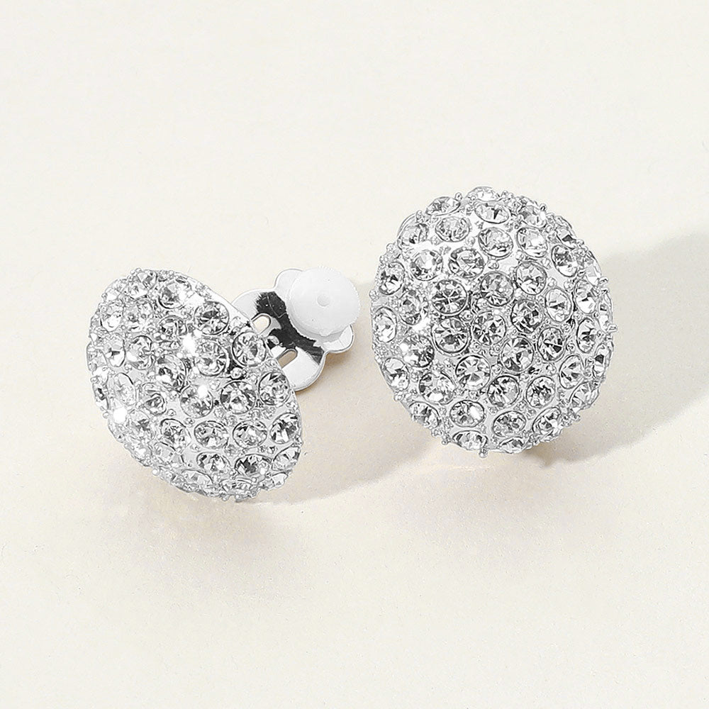 Stone Stud Clip On Earrings